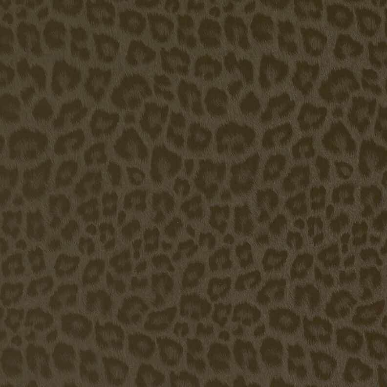 Gecoate broekstof met geborstelde luipaardprint – kaki, image number 1