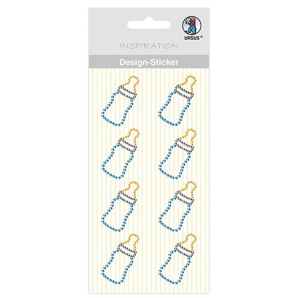 Designsticker babyflessen jongens – blauw/geel, image number 1