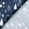Katoenen stof Popeline kleine kerstbomen – marineblauw/wit,  thumbnail number 4