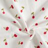 Mousseline/dubbel gehaakte stoffen opgestikte kersen | Poppy Fabrics – wit/vuurrood,  thumbnail number 3