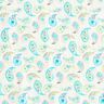 Linnenmix paisley – ivoor/licht turkoois,  thumbnail number 1