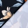 Badpakstof grote hibiscusbloemen – zwart blauw/perzik,  thumbnail number 4