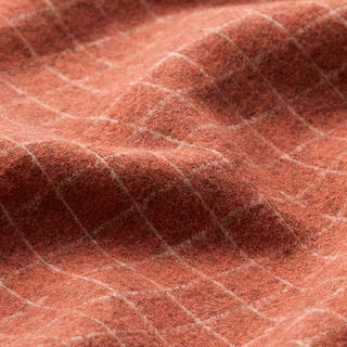 Breijacquard geruwd rasterruit – terracotta, 