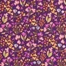 Katoenen stof Cretonne Weidebloemen – aubergine/roze,  thumbnail number 1