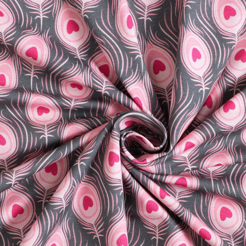Katoenjersey Pavo | Stoff&Liebe – leigrijs/intens roze,  image number 3
