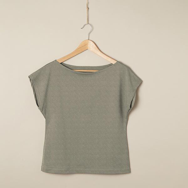 Jersey linnen-viscosemix effen – kaki, image number 6