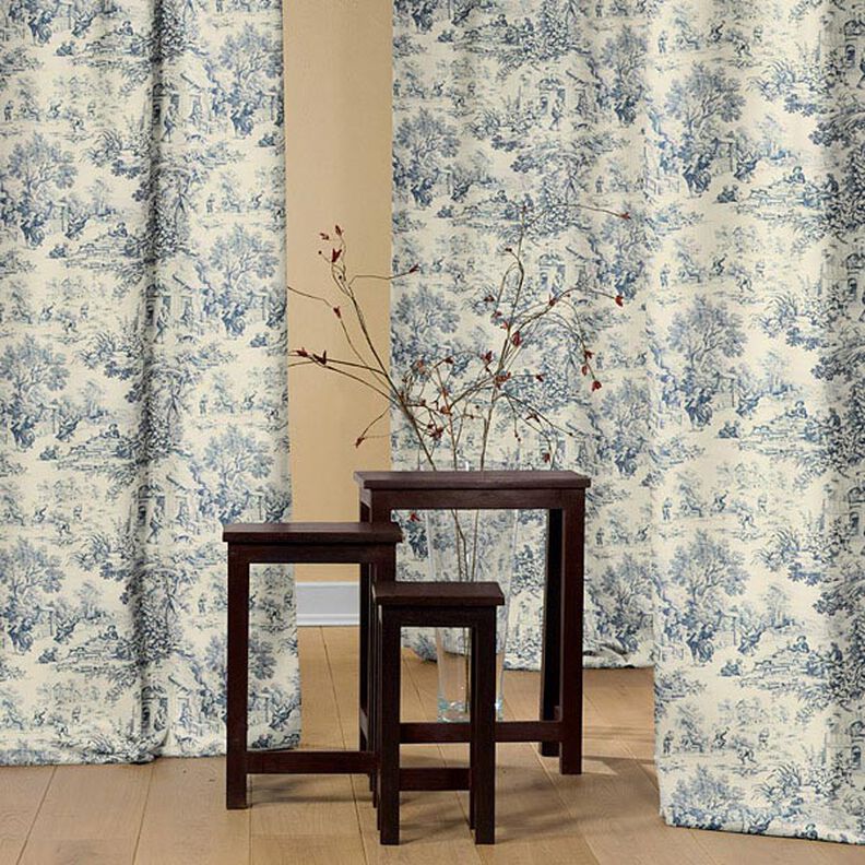 Toile de Jouy – staalblauw,  image number 4