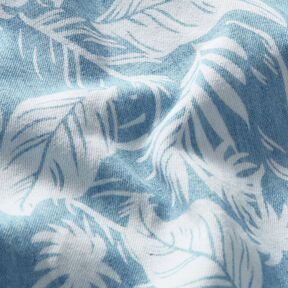 Katoenen chambray palmbomen – lichtblauw/ivoor, 