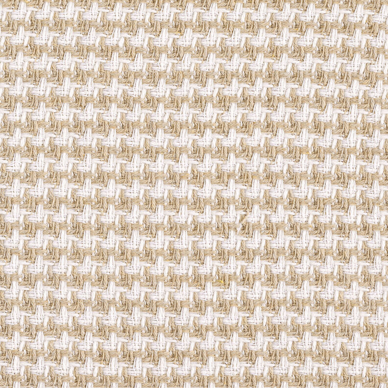 Grove jasstof pied-de-poule – beige/wit,  image number 1