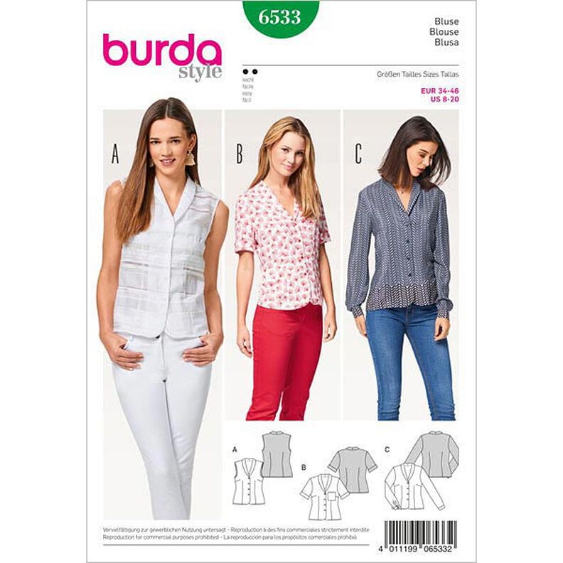 blouse, Burda 6533,  image number 1