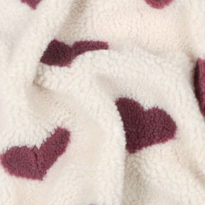 Teddy pluche Harten | by Poppy – natuur/bordeauxrood, 