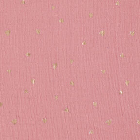 Mousseline/dubbel gehaakte stoffen Harten Foliedruk | by Poppy donker oudroze/goud metallic, 