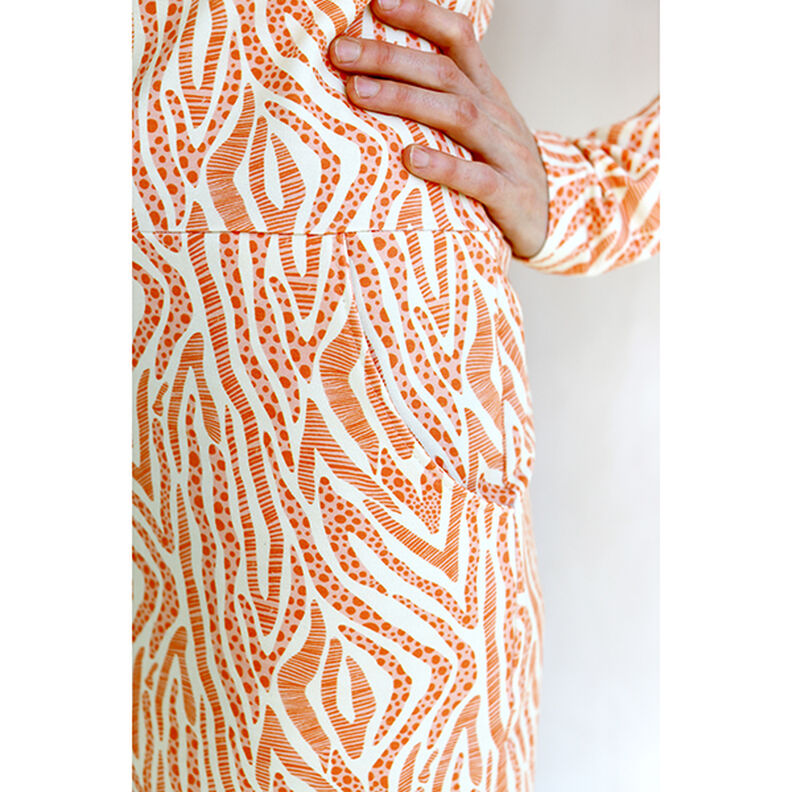 GOTS French Terry sommersweat Zebra | Tula – lichtbeige/oranje,  image number 12