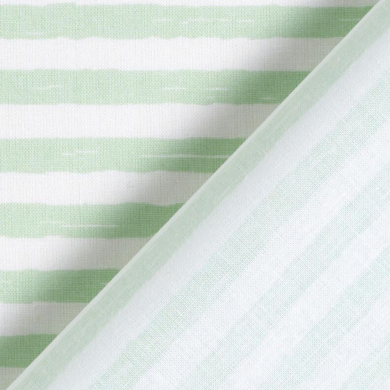 Katoenen stof Cretonne casual strepen – licht mint/wit,  image number 4