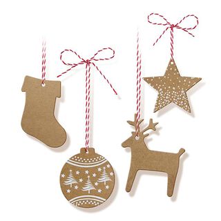 Cadeau labelset Kerstmis van kraftkarton [ 20 Stuk ], 