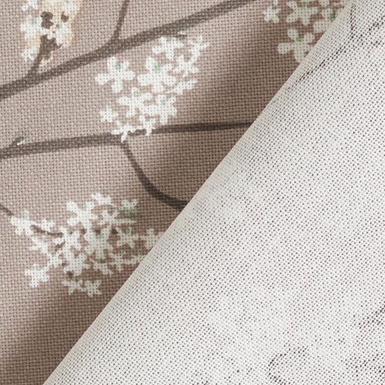 Decostof Half panama Bloeiende takken – taupe,  image number 4