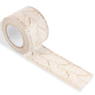 Washi Tape XL Gebreid kabelpatroon [ 30 mm / 10 m ] – beige, 