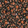 GOTS Katoenjersey Herfstbloemen Digitaal printen – zwart/perzik sinaasappel,  thumbnail number 2