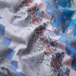 GOTS Katoenen batist Patroonmix kleurverloop | TCC x LOOKS by Wolfgang Joop – blauw/donkerbruin, 