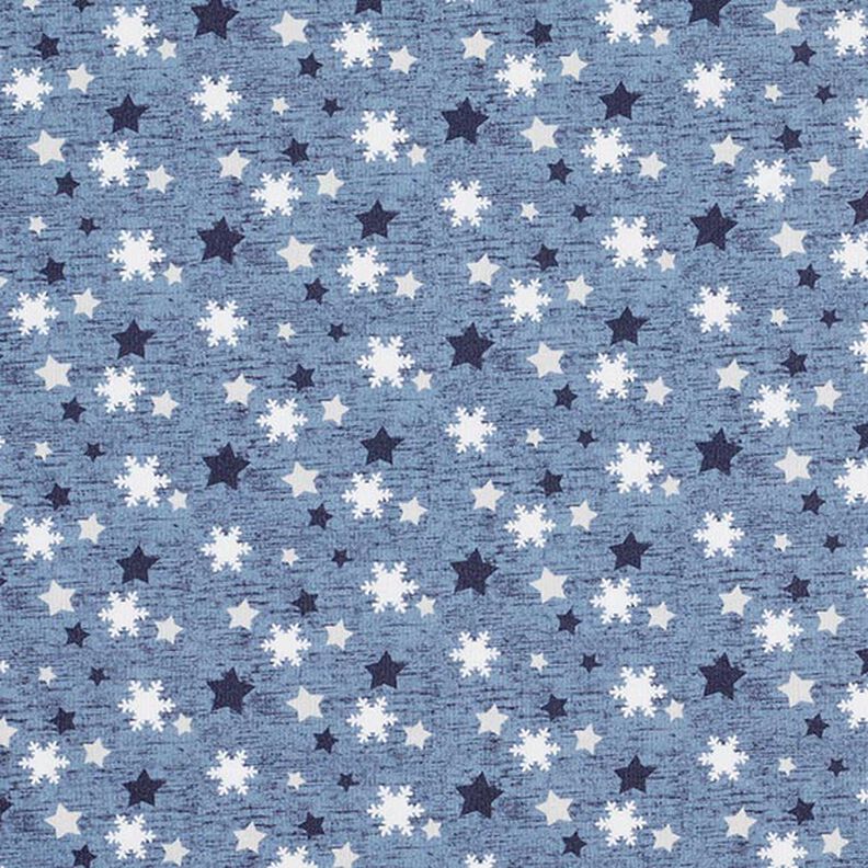 Sweatshirt geruwd Sneeuwvlokjes en sterren Digitaal printen – blauwgrijs,  image number 1