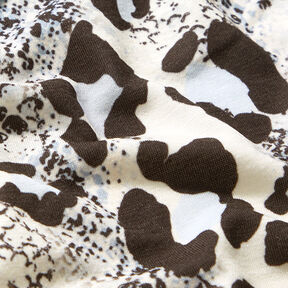 Polyester jersey slangenprint – wit/zwart, 