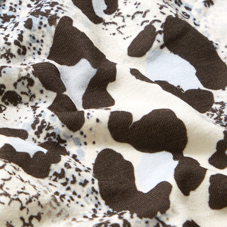 Polyester jersey slangenprint – wit/zwart,  image number 2