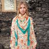 Satijnen paneel vogels en feeën | Katia Fabrics – aquablauw/creme,  thumbnail number 7