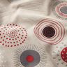 Decostof Half panama geschilderde cirkels – rood/natuur,  thumbnail number 2