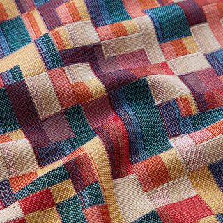 Decostof Gobelin Labyrint – lichtbeige/petroleum, 