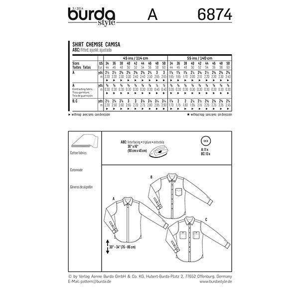 Herenoverhemd, Burda 6874, image number 5