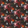 Decoratiefluweel digitale print romantische bloemen – donkergroen,  thumbnail number 1