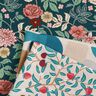 Decostof Jacquard Vintage bloemen – petroleum/donkerrood,  thumbnail number 5