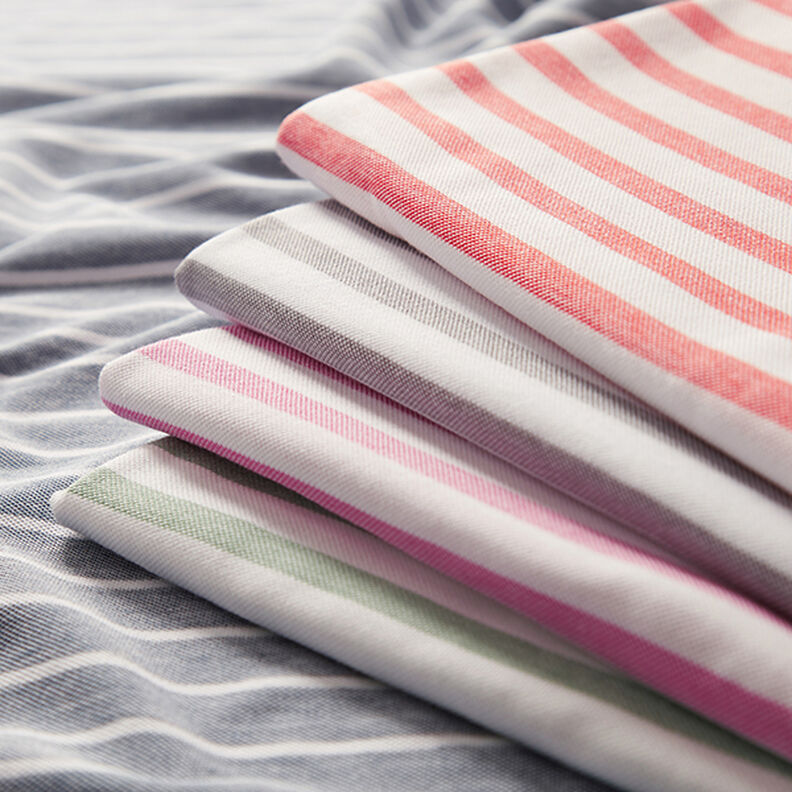 Piqué jersey strepen – wit/pink,  image number 5