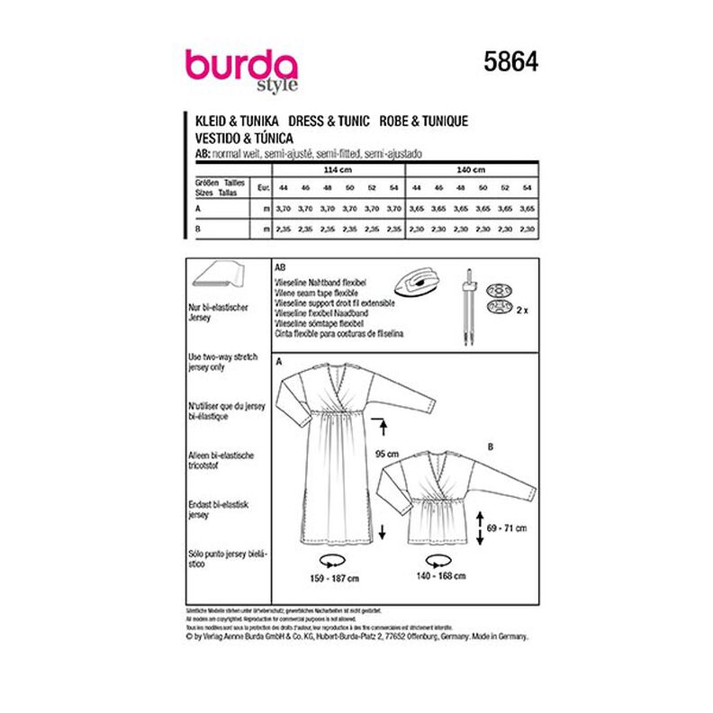 Plus-Size Jurk / Tunika | Burda 5864 | 44-54,  image number 9