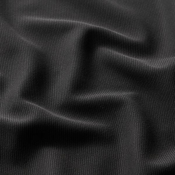 Blousestof in de lengte elastisch keperbinding – zwart,  image number 2