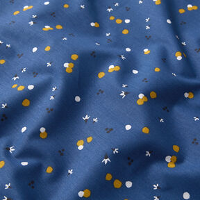 Katoenen stof Cretonne Kleurrijke stippen – marineblauw, 