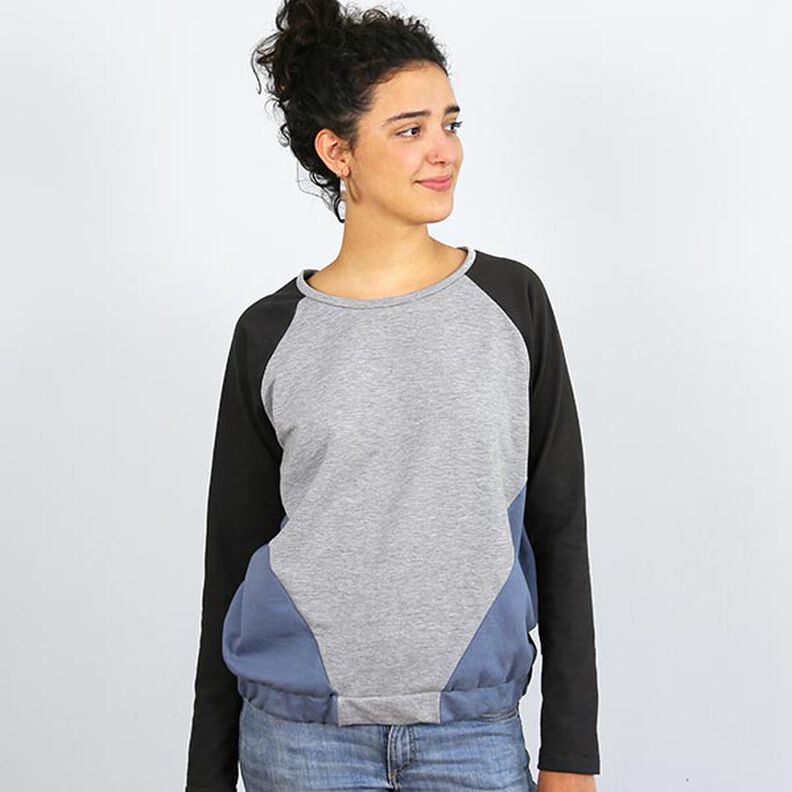 FRAU LILLE - raglansweater met diagonale deelnaden, Studio Schnittreif | XS - XXL,  image number 6