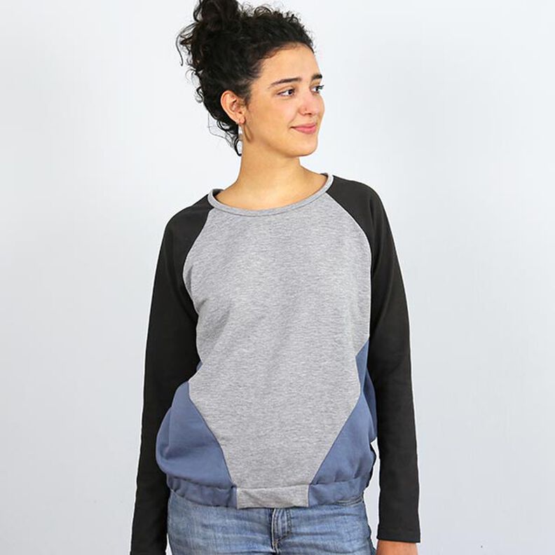 FRAU LILLE - raglansweater met diagonale deelnaden, Studio Schnittreif  | XS -  XXL,  image number 6