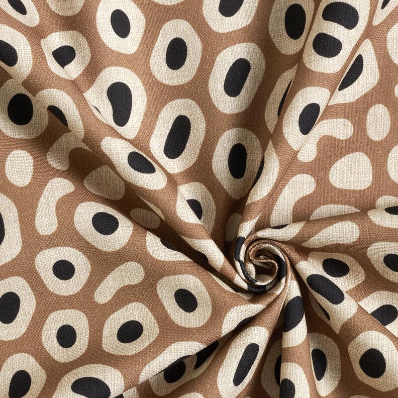 Decostof Half panama abstract luipaardpatroon – lichtbruin/cashew,  image number 3