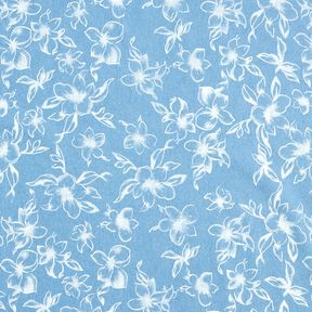 Chambray Zomerse bloesems – lichtblauw/ecru, 
