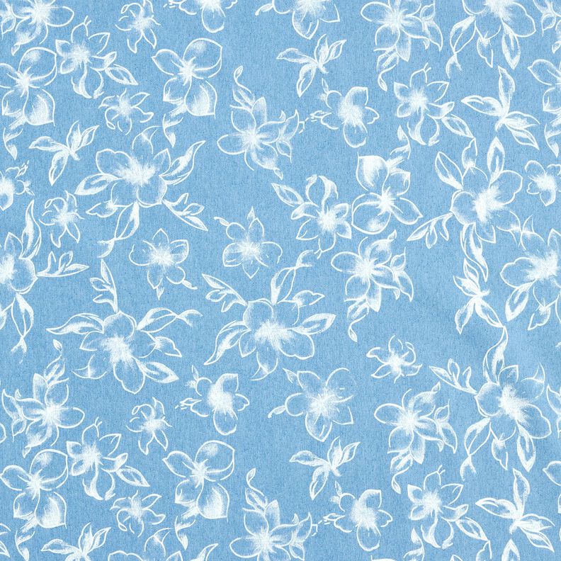 Chambray Zomerse bloesems – lichtblauw/ecru,  image number 1