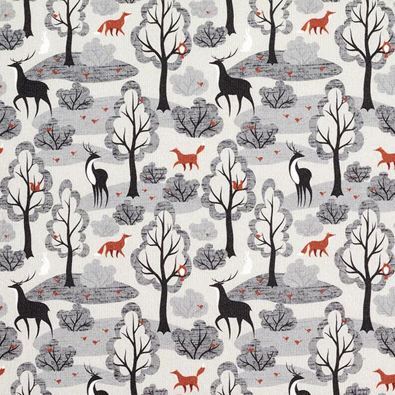 Sweatshirt geruwd abstracte bosdieren Digitaal printen – nevelgrijs,  image number 1