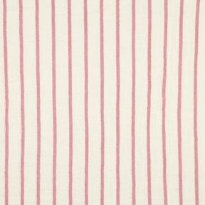 Mousseline/dubbel gehaakte stoffen garengeverfde strepen  | Poppy Fabrics – pastelviolet/ecru, 
