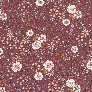 Katoenjersey Bloemenweide – donker oudroze, 