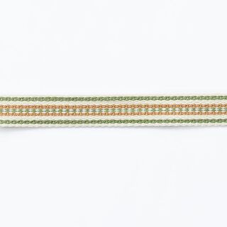 Webband etno [ 15 mm ] – ecru/groen, 
