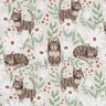 Katoenen stof Cretonne Katten in de bloemenweide – zilvergrijs,  thumbnail number 1