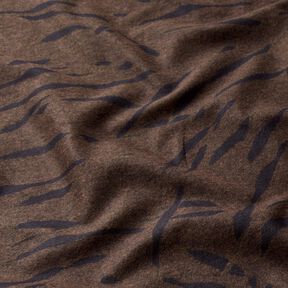 Romaniet jersey ruwe abstracte strepen – zwartbruin, 