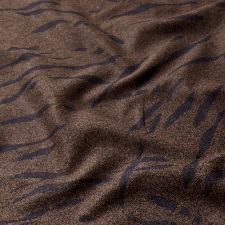 Romaniet jersey ruwe abstracte strepen – zwartbruin, image number 2