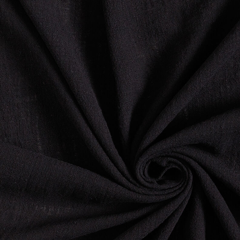 Katoenen stof Linnen look – zwart,  image number 1