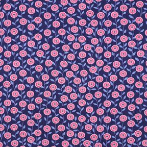 Katoenpopeline Zomerbloemen| Poppy Fabrics – roze/indigo, 